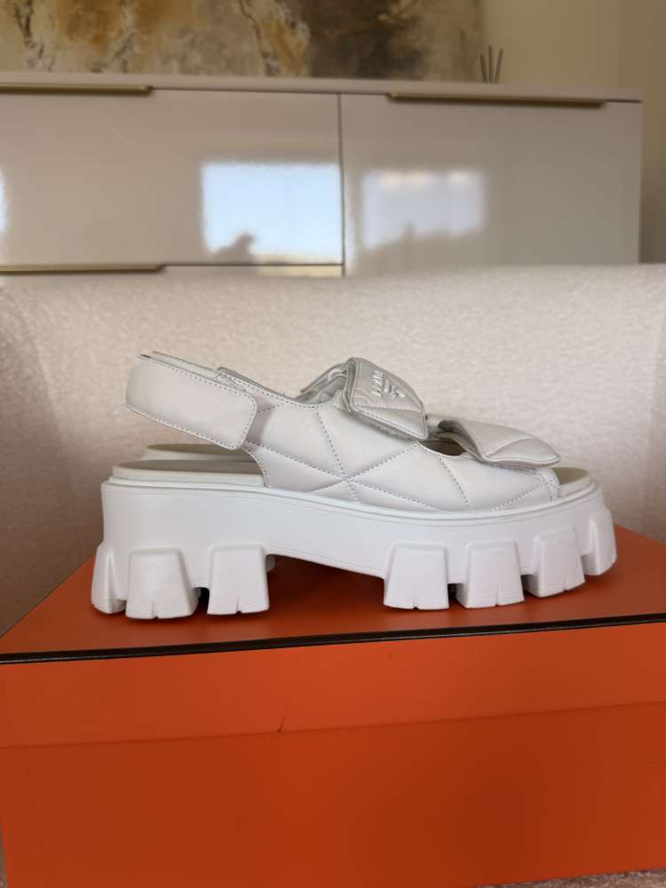 PRADA Monolith Nappa Leather Sandals | 39