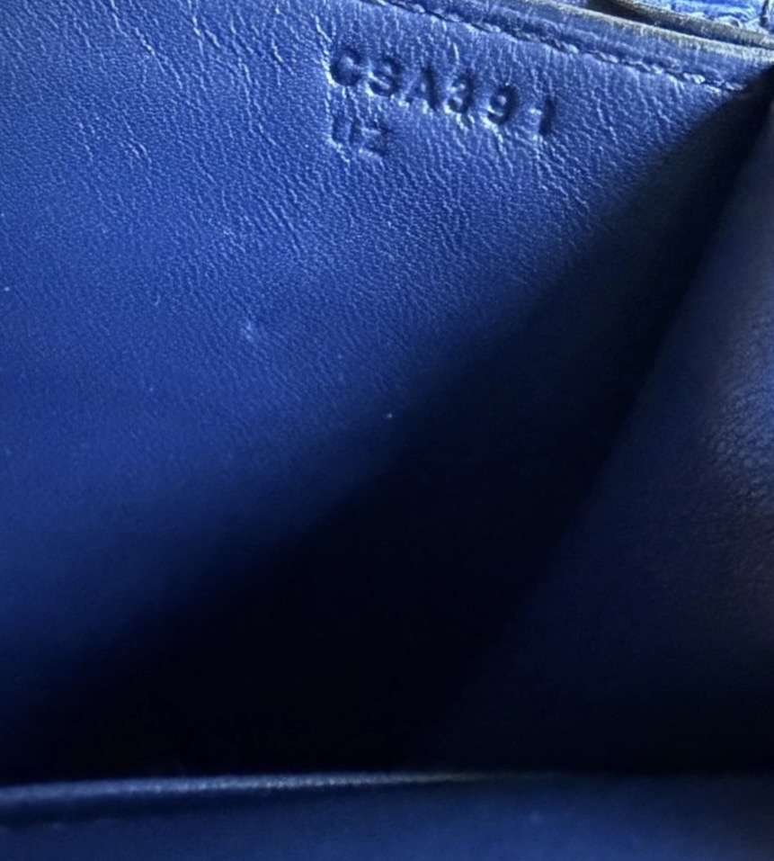 Hermès Constance 18 pštros Bleu Saphir Rose Gold