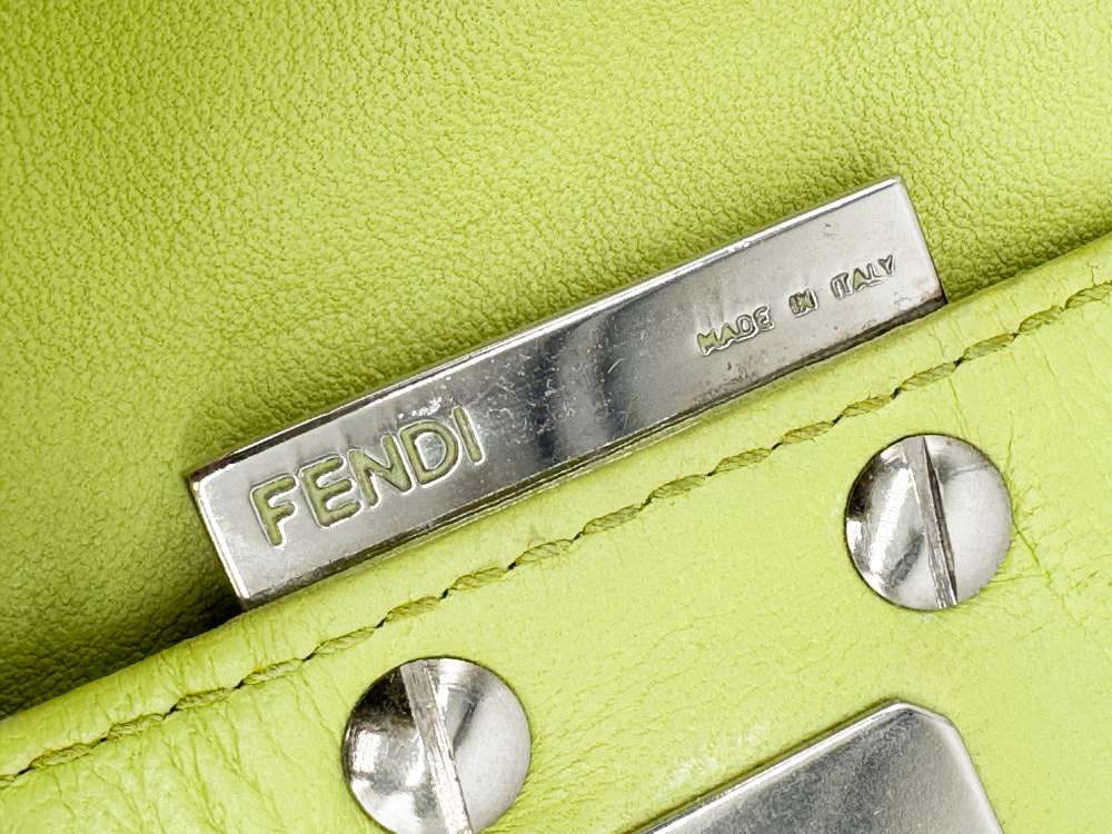 Fendi Vintage Y2K Neon Green Leather Mama Baguette
