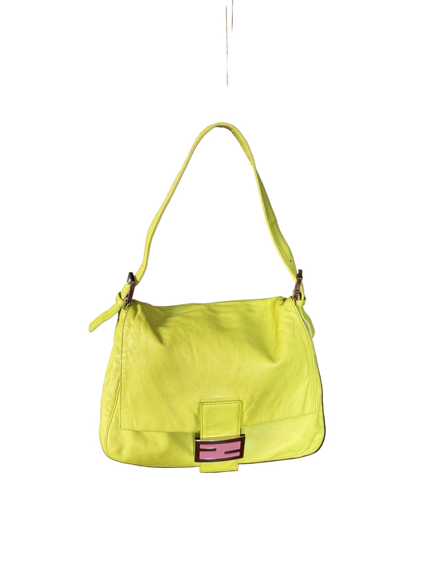 Fendi Vintage Y2K Neon Green Leather Mama Baguette