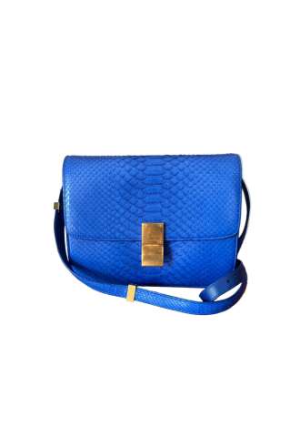 https://vipluxury.sk/CELINE Royal Blue Real Python Medium Classic Box Flap Bag